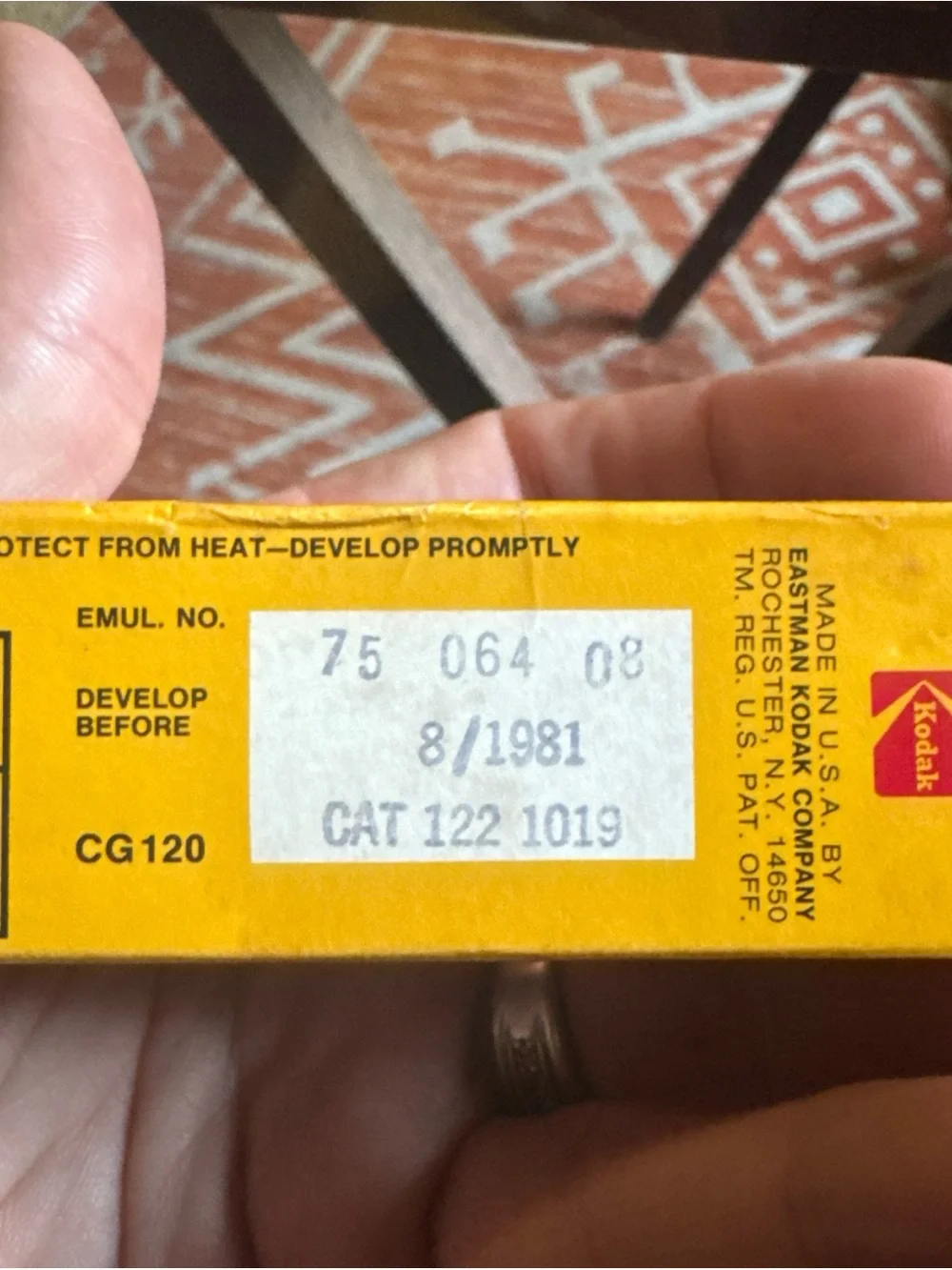 Vtg Kodak Kodacolor 400 Fast Color Negative Film, CG120, Exp 08/1981